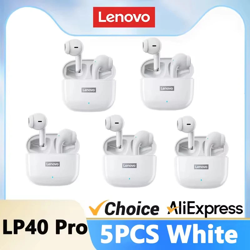 Lenovo LP40 Pro Headphones Wireless Bluetooth 5.4 TWS Hifi Stereo Earphones Gaming Sports Touch Control HD Call with Mic Earbuds