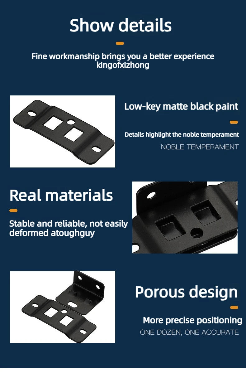 4 Pair Metal Fixing Buckle Two in One Insert Furniture Laminate L Shaped 90 Degree Connector Bracket Hardware Easy Install Home