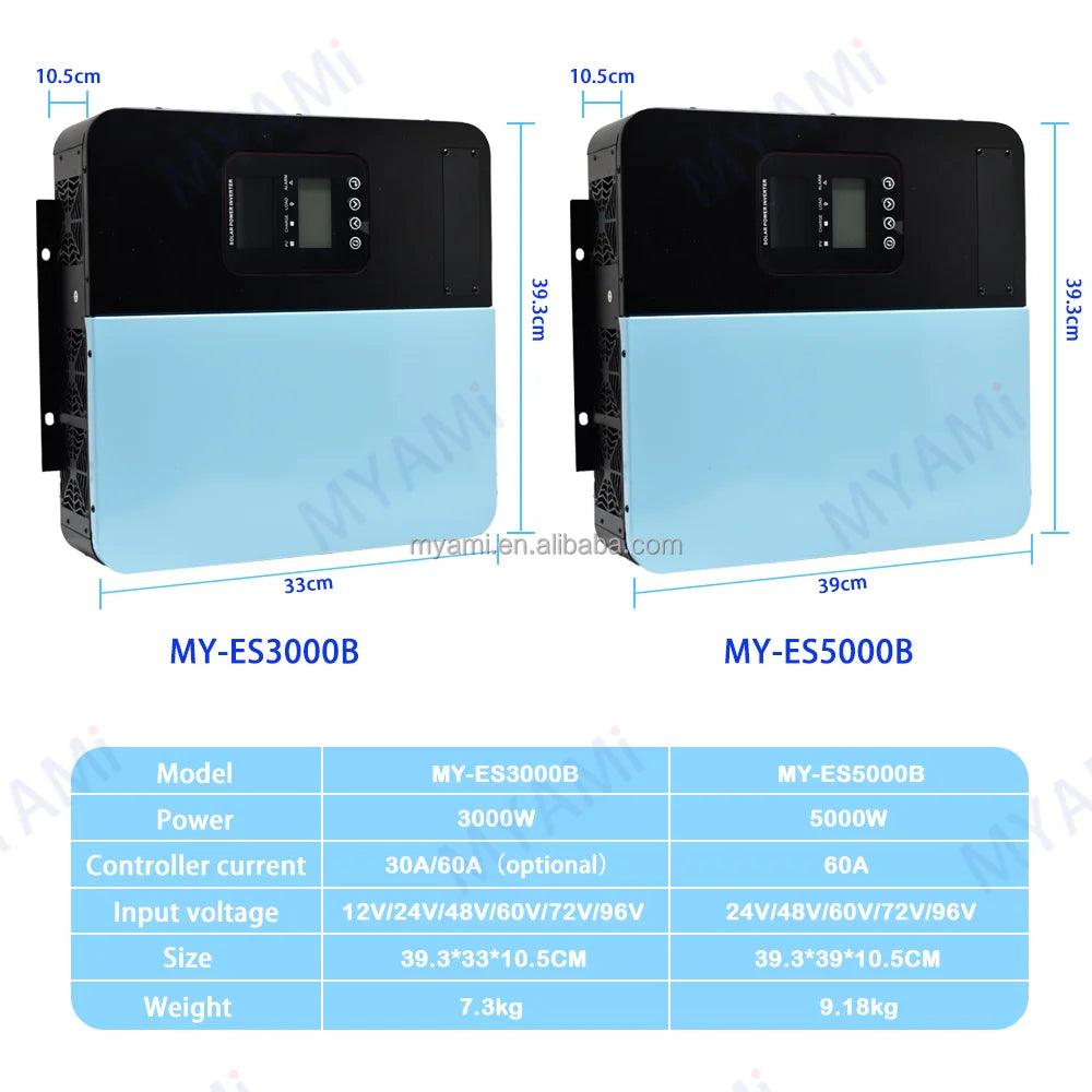 Adjustable  New Product 5kw 24v 48v60v 72v 90v 60a Pure Sine Wave Power Solar Inverter Controller For Off-grid System Household