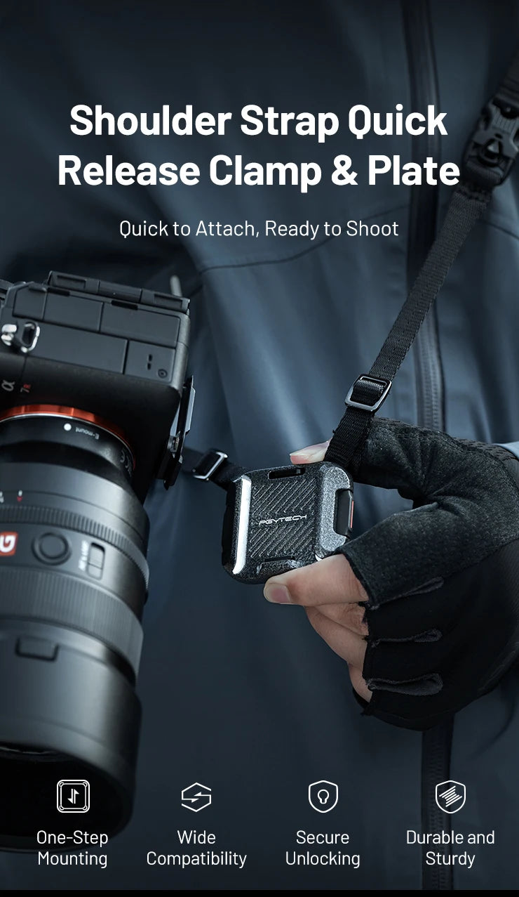 PGYTECH Camera Shoulder Strap Mount Quick Release Clamp & Plate Kit, Aluminum Alloy Arca Swiss Plate Camera Adapter