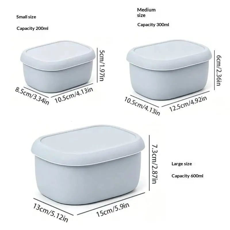 1/3Pcs New Food Grade Silicone Lunch Box With Lid Leak Proof 200 300 600ML Microwave Safe Food Container For Picnic