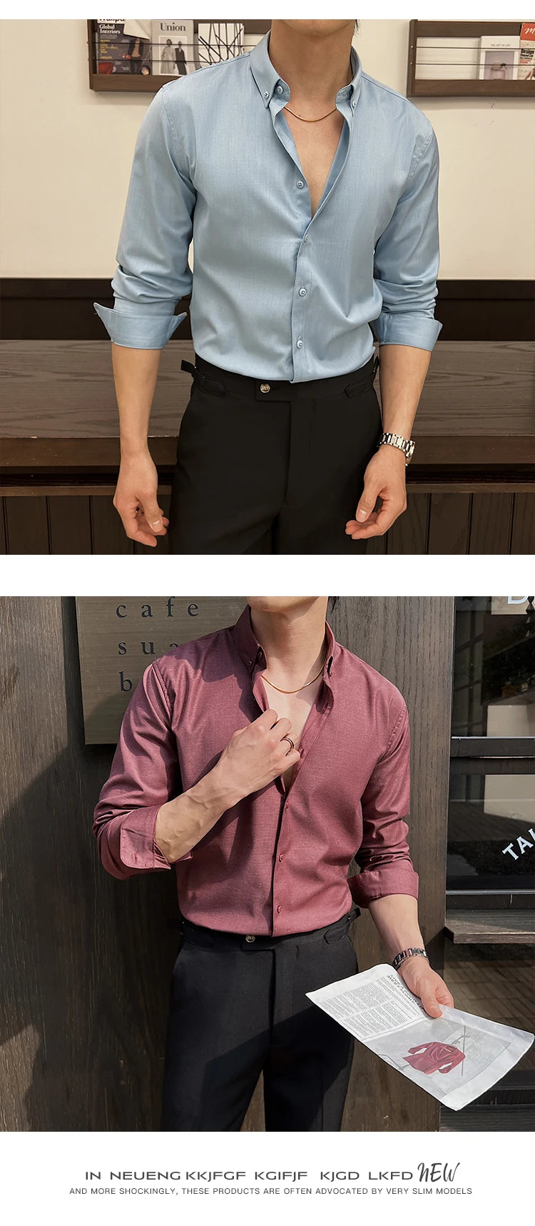 Shirts for Men Long Sleeve British Style Solid Casual Anti-wrinkle Soft Slim Fit Formal Dress Shirt Men Clothing Oversized 7XL-S