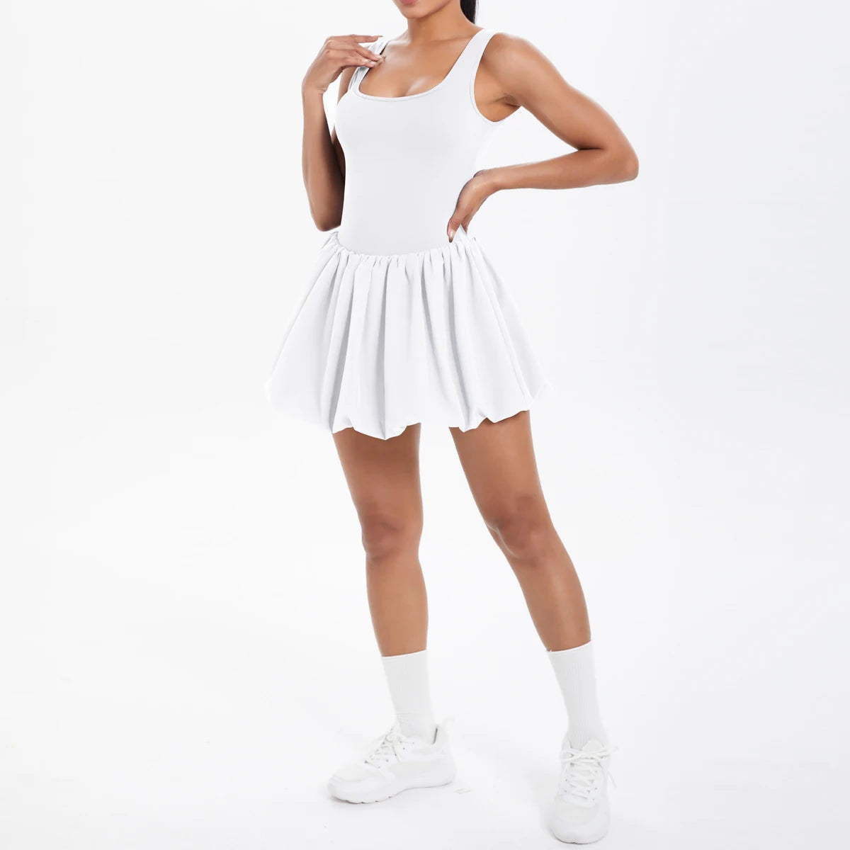 Athletic Yoga Fitness Dress Fitness High Stretch Slim Double Side Non-slip Women's Sports Dresses
