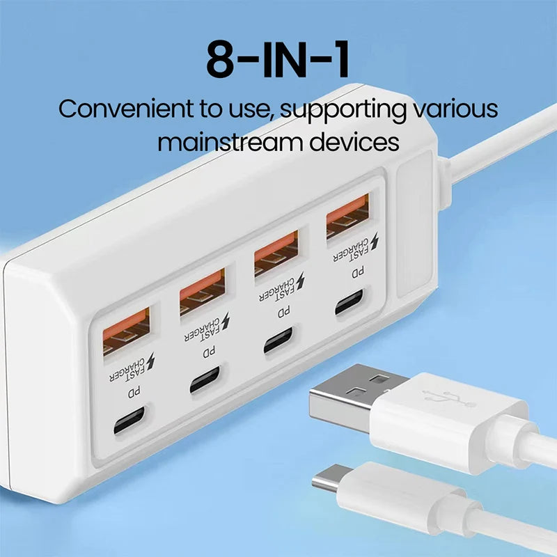25W Multi Ports USB Type C Charger Wall Charger USB Fast Charging Travel Socket Universal Phone Adapter
