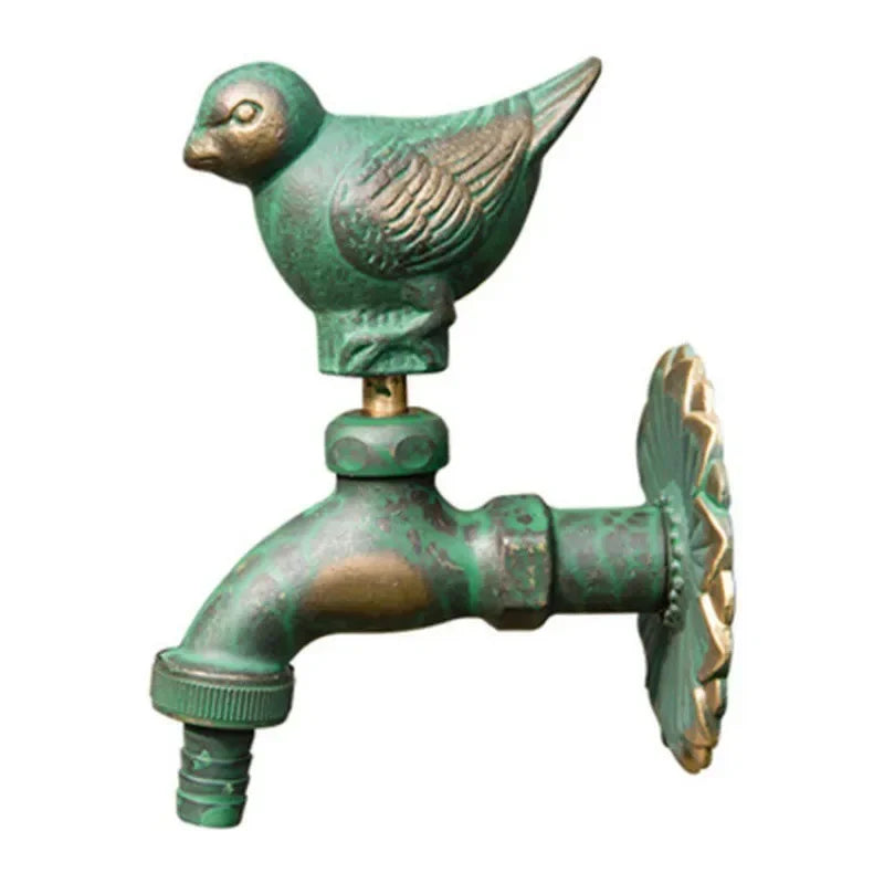 Bathroom Garden Faucet Antique Brass Kindergarden Wall Mount Animal Cold Water Faucet Basin Faucet