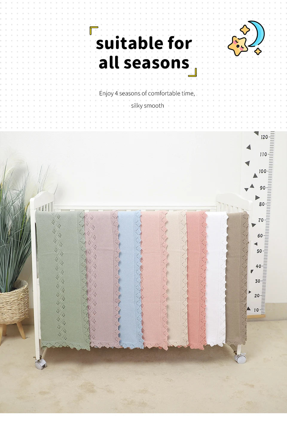 Newborn Baby Blanket Cotton Multi-use Knitted Infant Babies Boys Girls Sleeping Quilts Covers for Stroller 90*70cm Receiving Mat