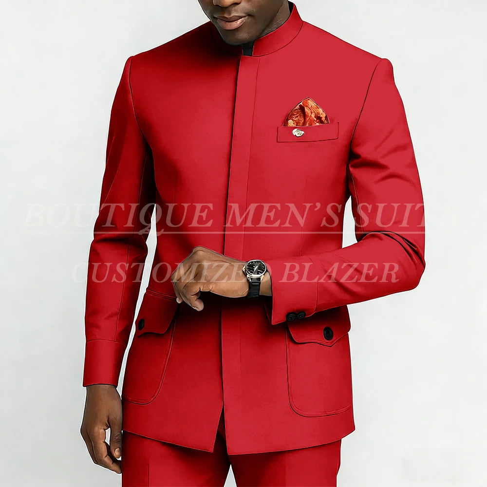 Bespoke Men's Suits Fashion Daily Male Clothing High Quality 2 Piece Jacket Pants Full Sets Luxury Daily Smart Casual Outfits