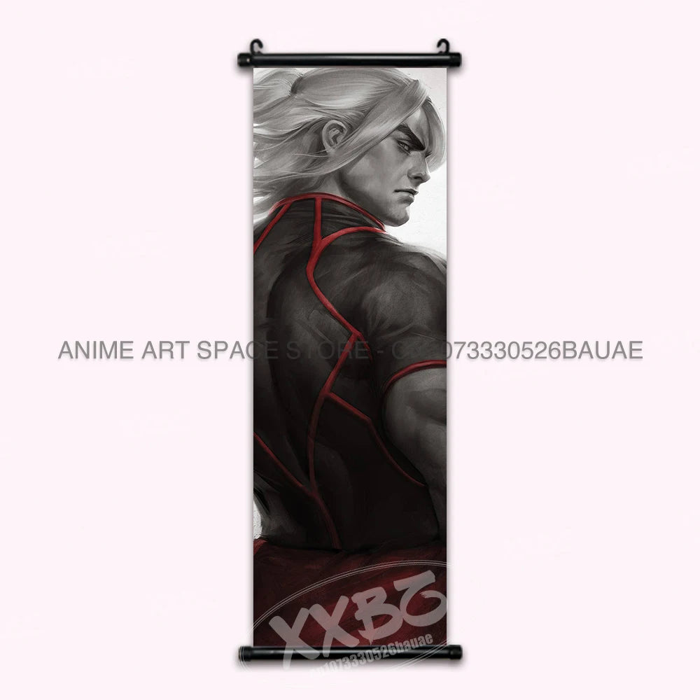 Street Fighter Hanging Painting Fighting Game Wall Artwork Gouken Scrolls Picture Sakura Kasugano Print Canvas Poster Home Decor