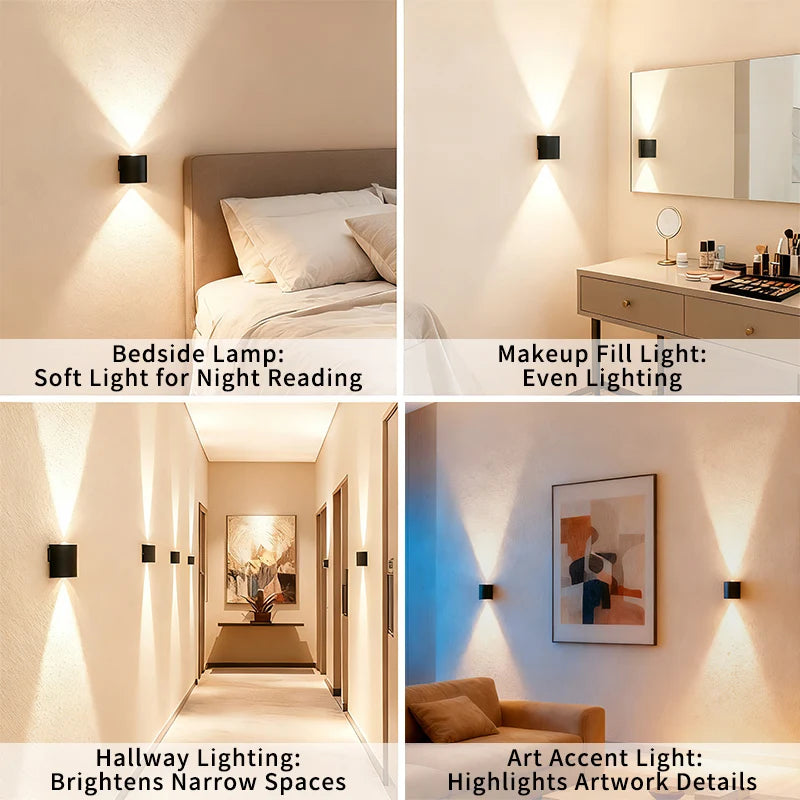 LED Wall Light Waterproof Outdoor Indoor Lighting IP65 AC100-240V Up and Down LED Wall Lamp 2w 4w for Garden Stair Night Light
