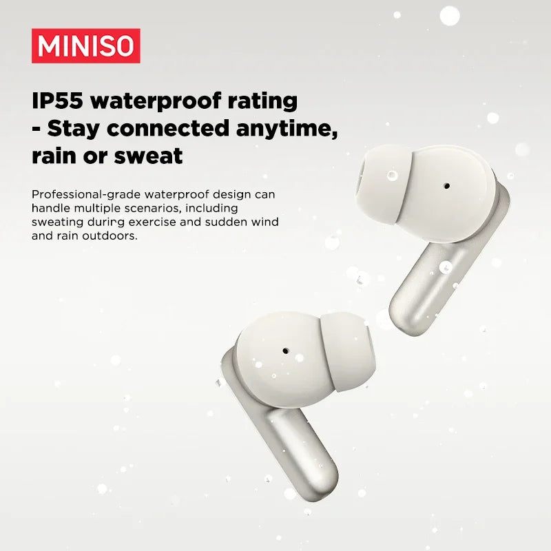 MINISO MS106 Bluetooth V6.0 Earphones TWS In-Ear Wireless Headphones AI Translator Earbuds Comfortable Ultra-light Earbuds