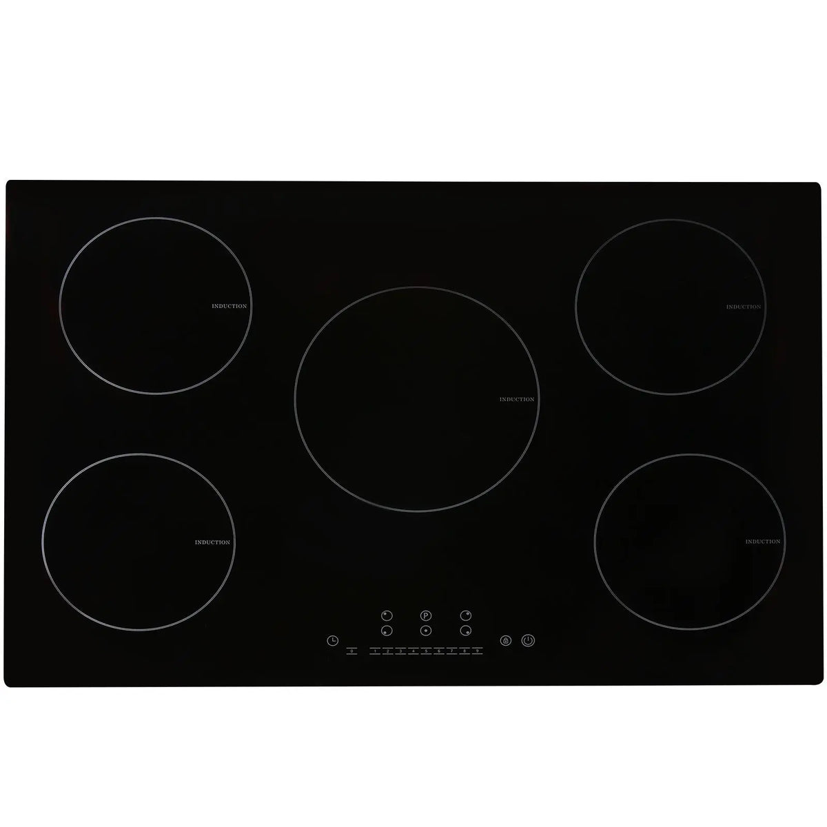 Electric Cooktop, 5 Burners, 30'' Induction Stove Top, Built-in Magnetic Cooktop 9200W, 9 Heating Level Multifunctional Burner, LED Touch Screen w/ Child Lock & Over-Temperature Protection