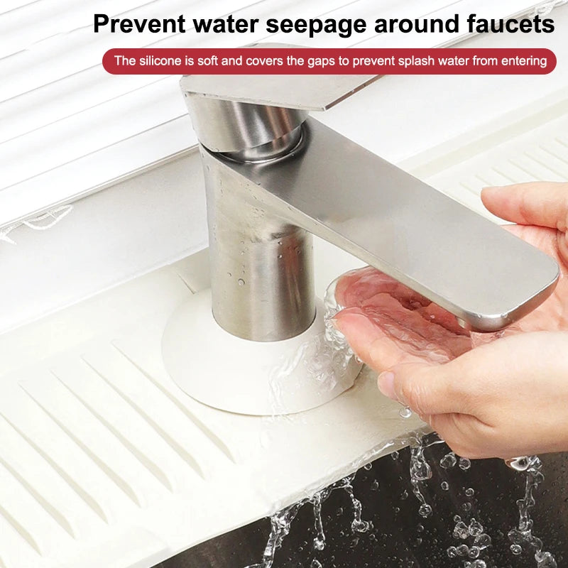 1Pc Silicone Faucet Water Guard Kitchen Sink Splash Catcher Countertop Protector Mat Draining Pad Kitchen Gadgets