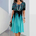 Women Retro Style Short Sleeve Mini Dresses Summer 3d Printed Comfort Female Casual Dress 3XL Plus Size Loose Dress
