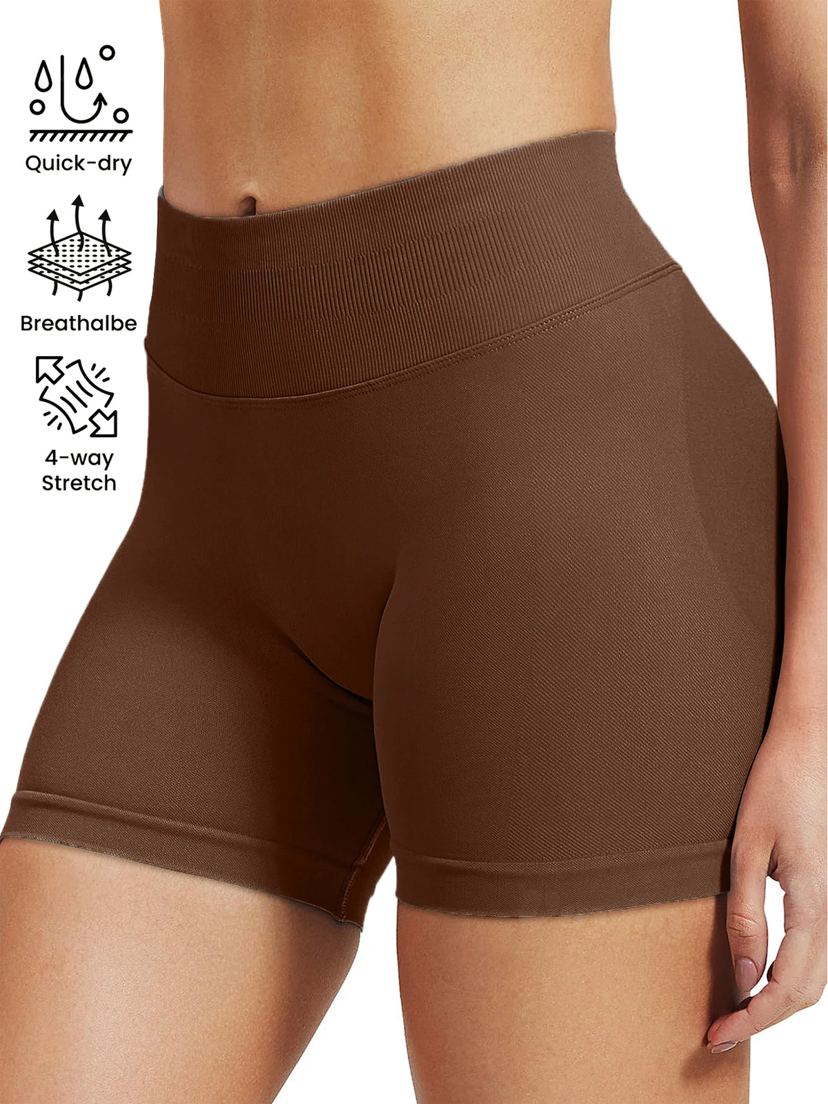 High stretch hip lifting fitness yoga shorts with peach hips and no awkward lines, Pilates medium intensity training shorts