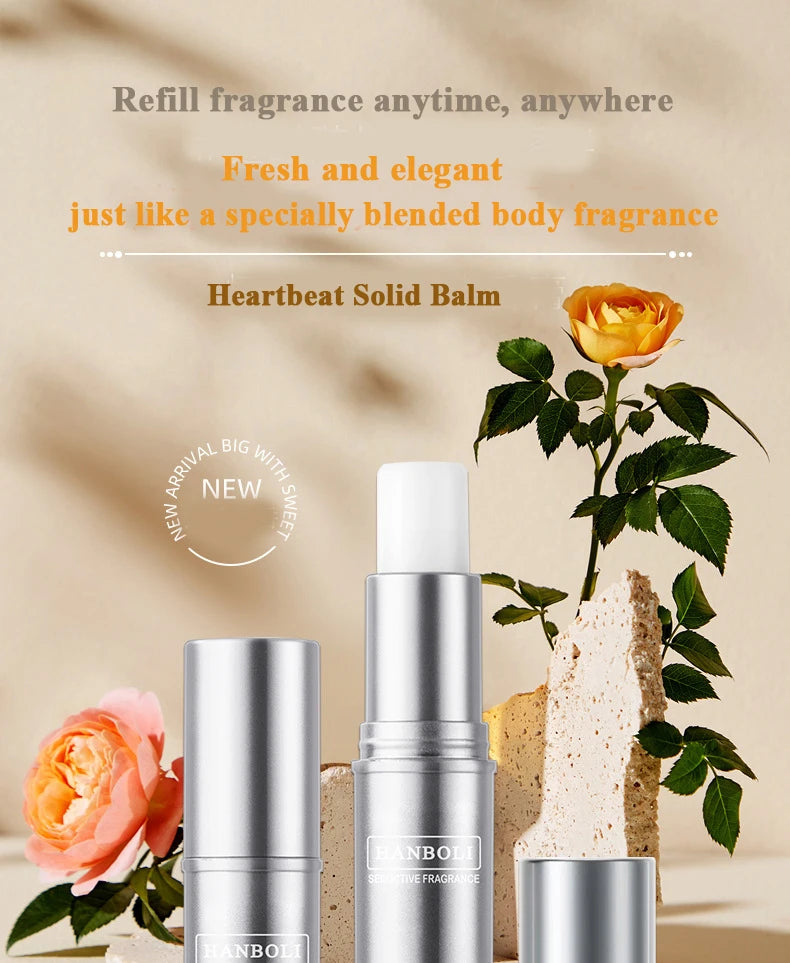 Heart-pounding solid perfume for men and women, light fragrance, long-lasting, natural and fresh perfume, portable perfume