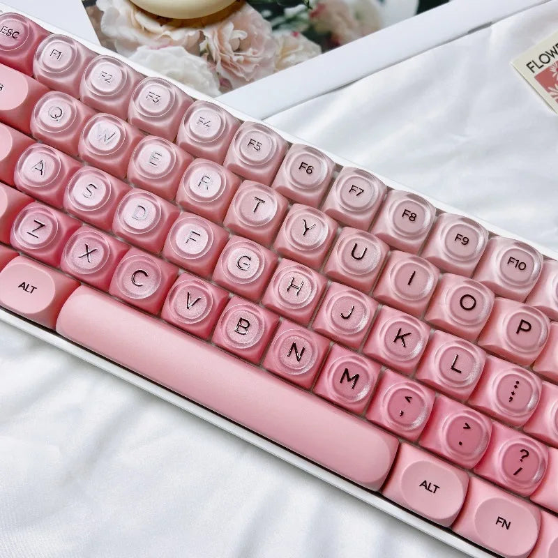 Gradient Purple Black Pink Crystal Keycaps Custom DIY for Gaming Mechanical Keyboard PBT Key Caps Set for Keyboard 68 70 80 90