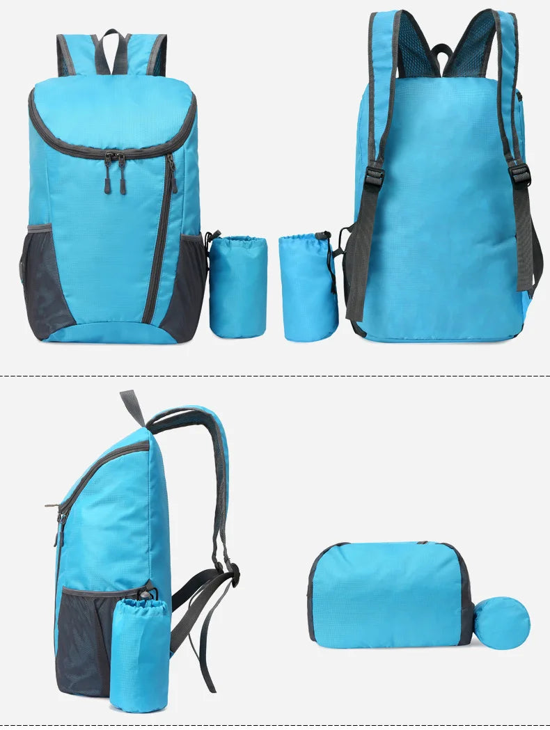Large Capacity Sport Mountaineering Backpack - Lightweight Foldable Waterproof Outdoor Travel Bag for Sports