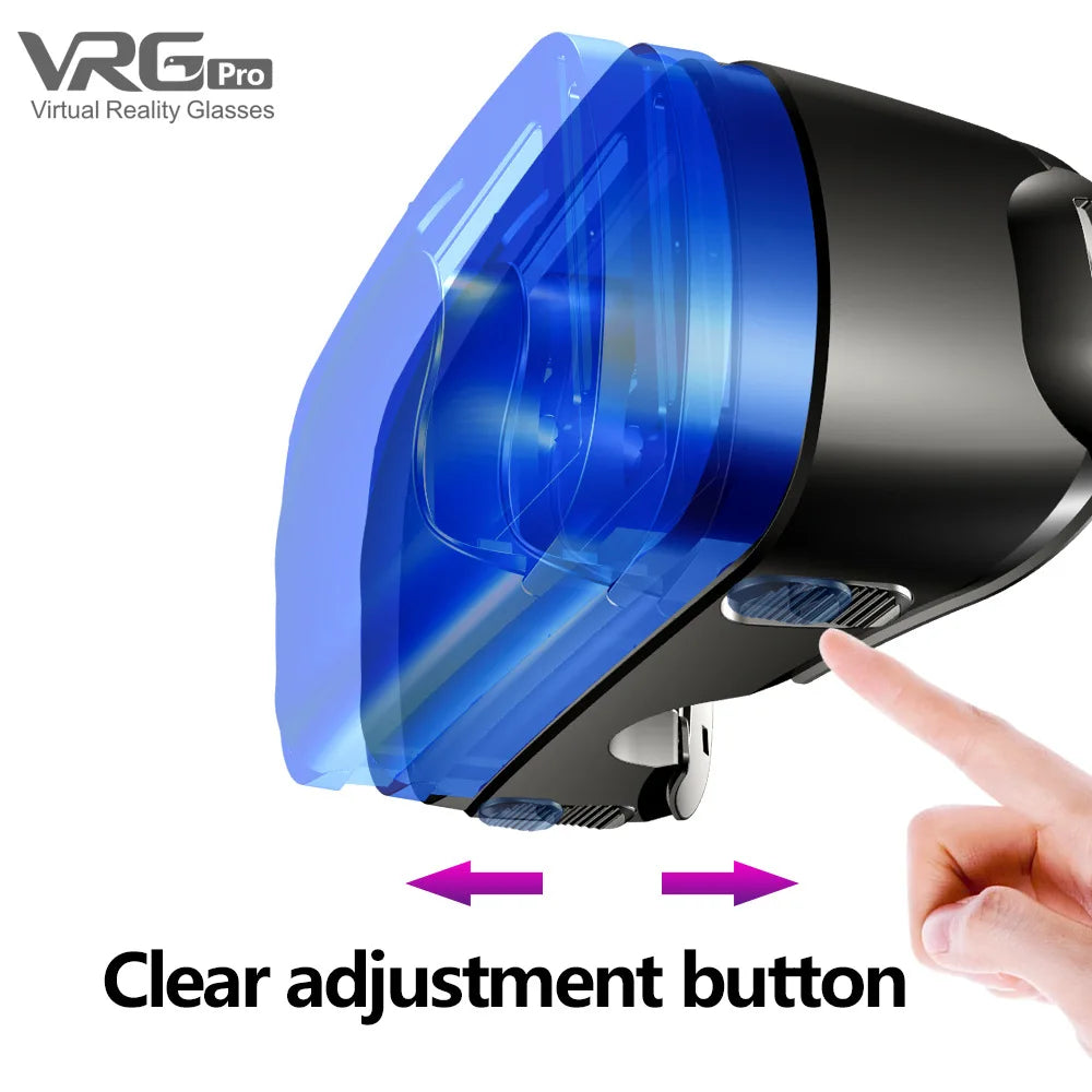 3D VR Headset Smart Glasses Virtual Reality Helmet for Smartphones Cell Phone Mobile 7 Inches Lenses Binoculars Devices Goggles