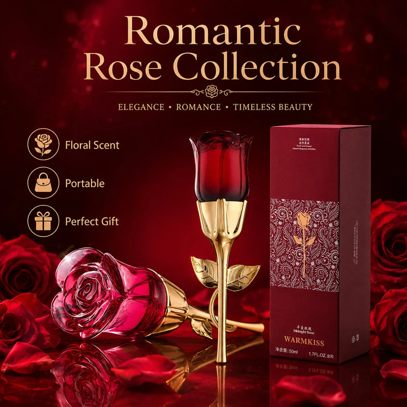 WARMKISS Midnight Rose Women Perfume Long Lasting Fresh Eau De Parfum 50ml Natural Floral Niche Scent For Romantic Date