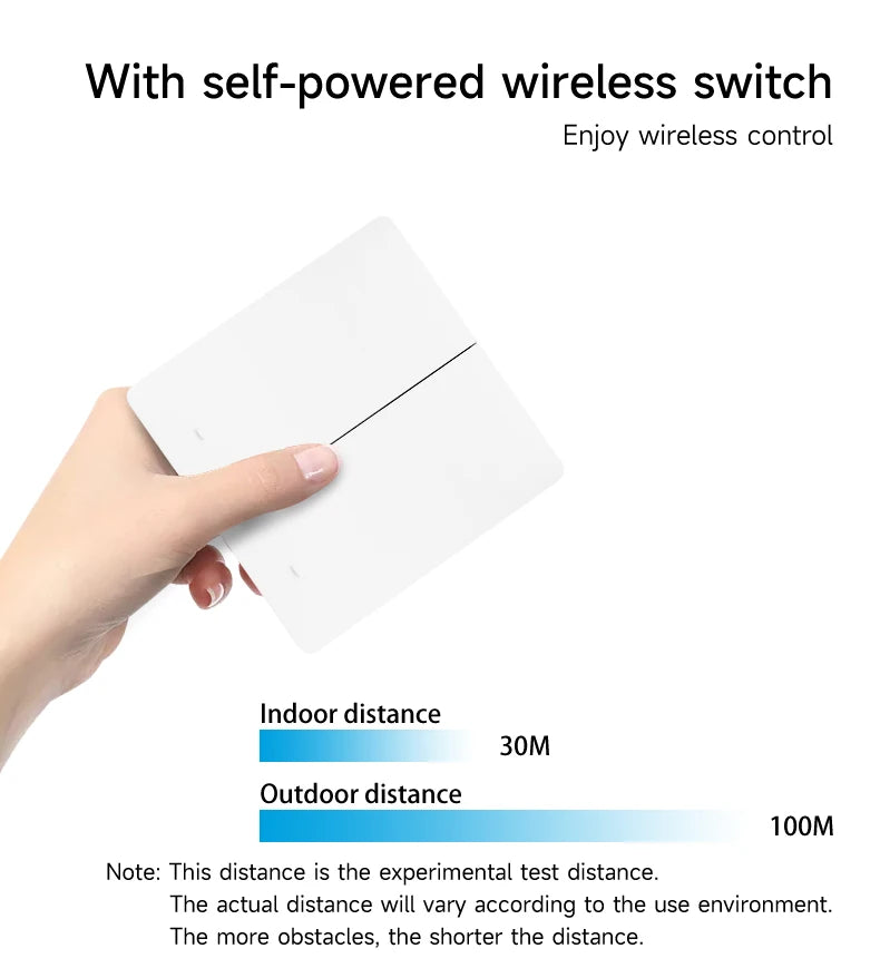 Outdoor Waterproof Smart Light Switch 1/2/3 Gang Tuya WiFi Self Powered No Battery Required with App & Voice Remote Control