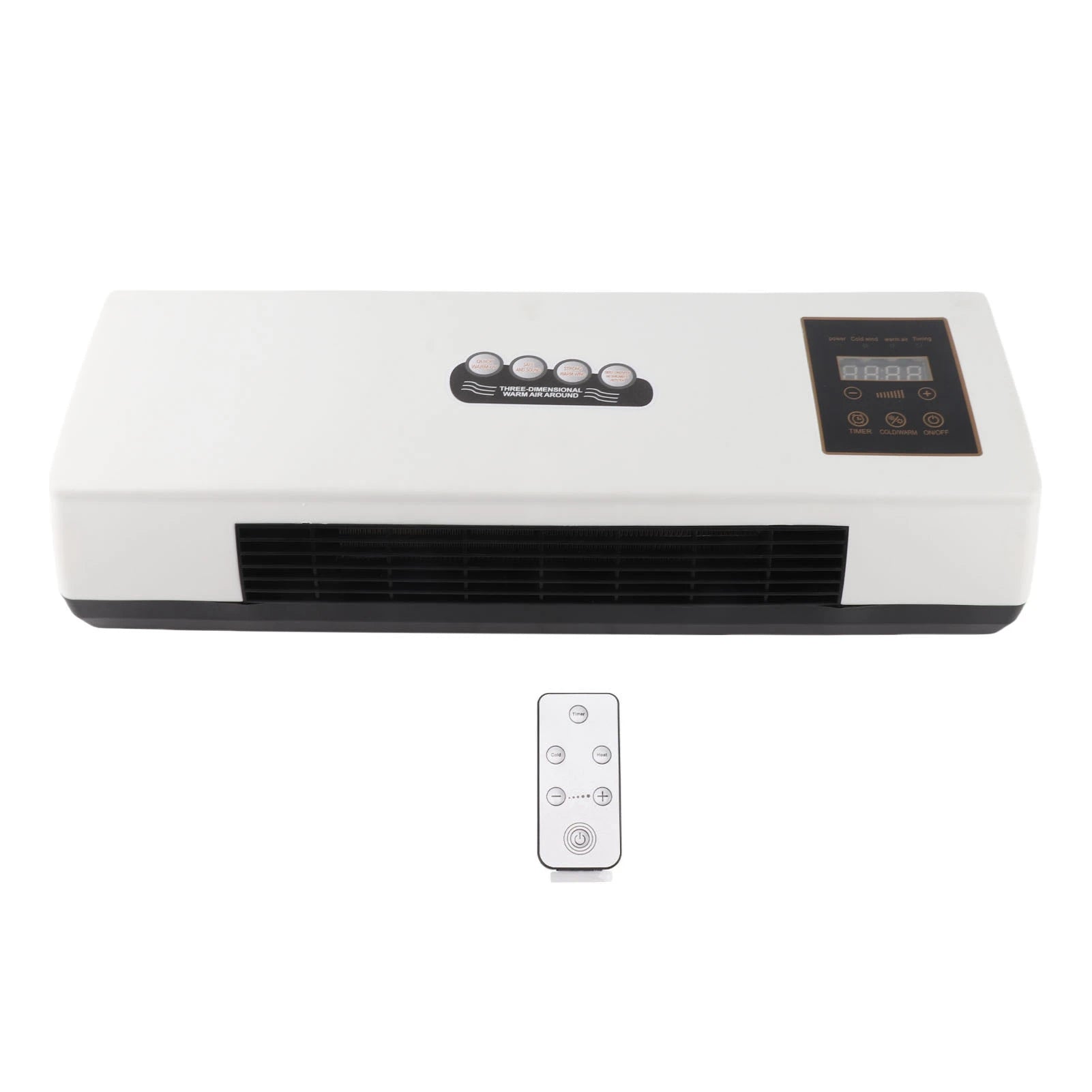 Wall Heater and Air Conditioner Combo 2 in 1 Electric Heater Air Conditioner Wide Coverage Low Noise 2000W Power for Bedroom