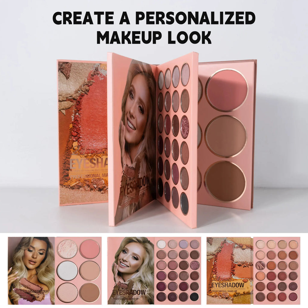 54-color Professional Makeup Palette Book Cosmetics Palette Matte Pearlescent Blush Highlight Contouring All-in-one Cosmetics