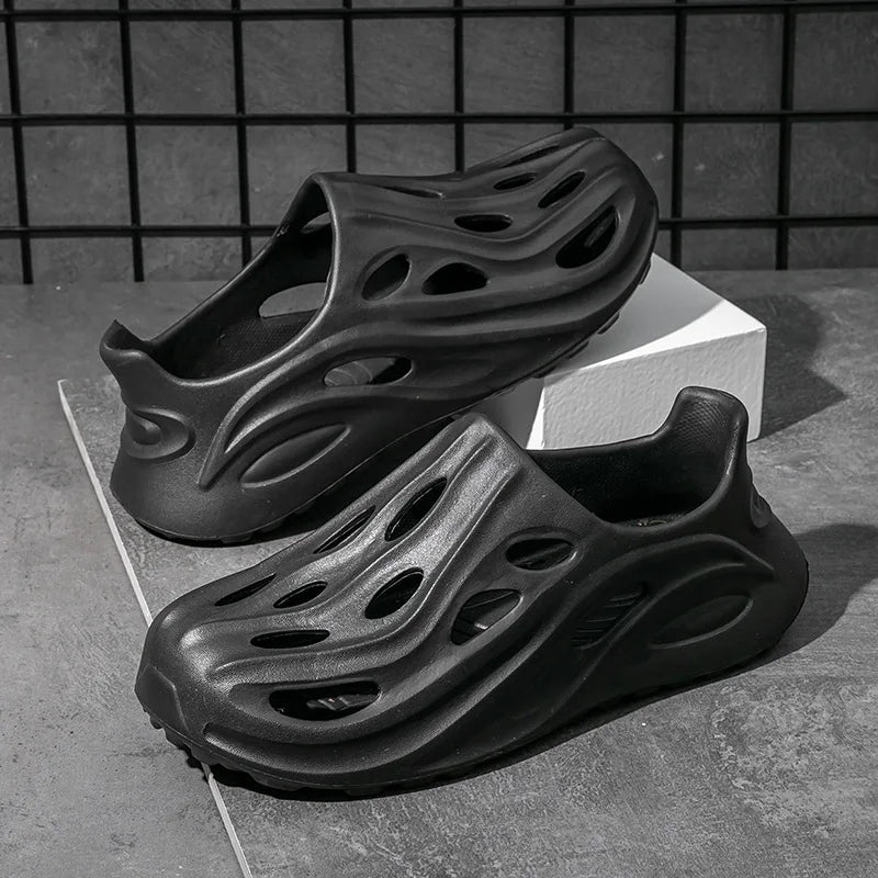Men's Hollow Shoes, Men's Outer Shoes, Men's Breathable Wading Shoes, Men's Outdoor Hiking Beach Shoes, Men's Sandals