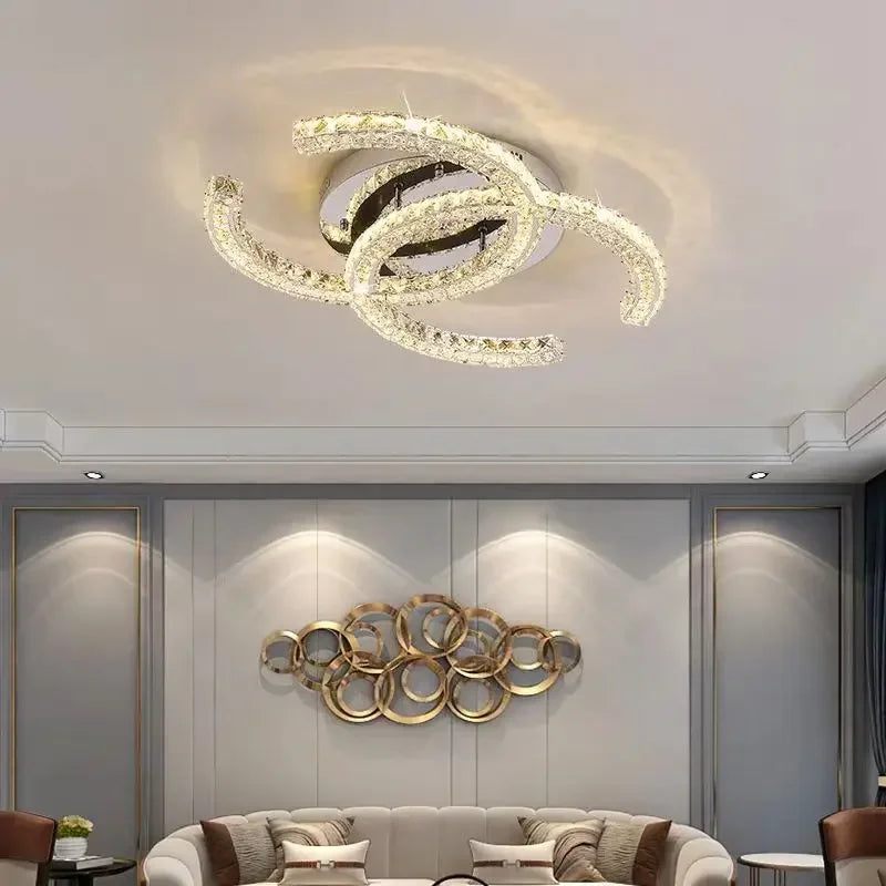 Modern 2024 New Special-shaped Crystal Chandelier Modern Simple Decoration Living Room Dining Room Home Decoration