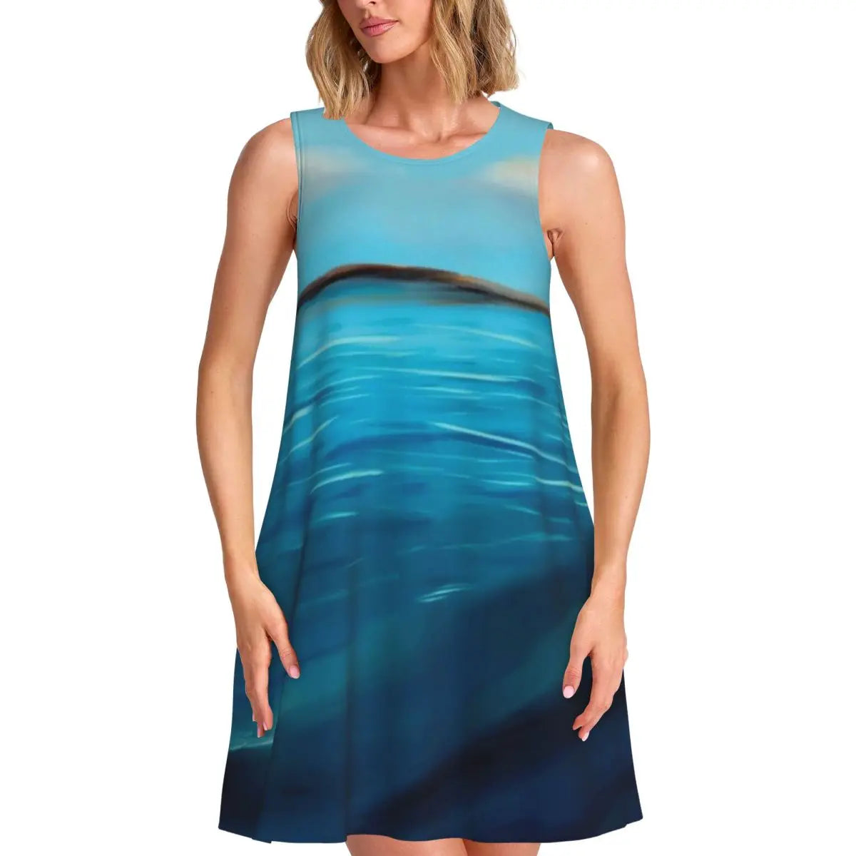 Hawaii Beach Dress Palm Tree Print Sexy Dresses Women Sleeveless Aesthetic Tank Dress Daily Print Oversized Vestidos