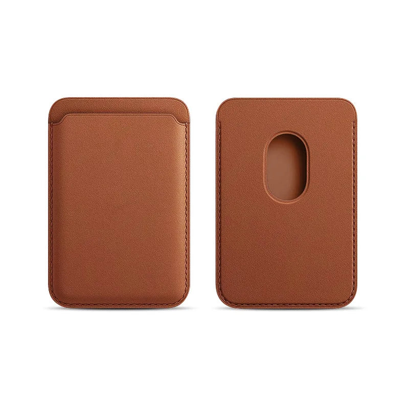 Magnetic Card Holder Leather PU Card Sleeve ID Card Holder Mobile Phone Back Sticker Bag For Magsafe iPhone 17 Card Holder Cover