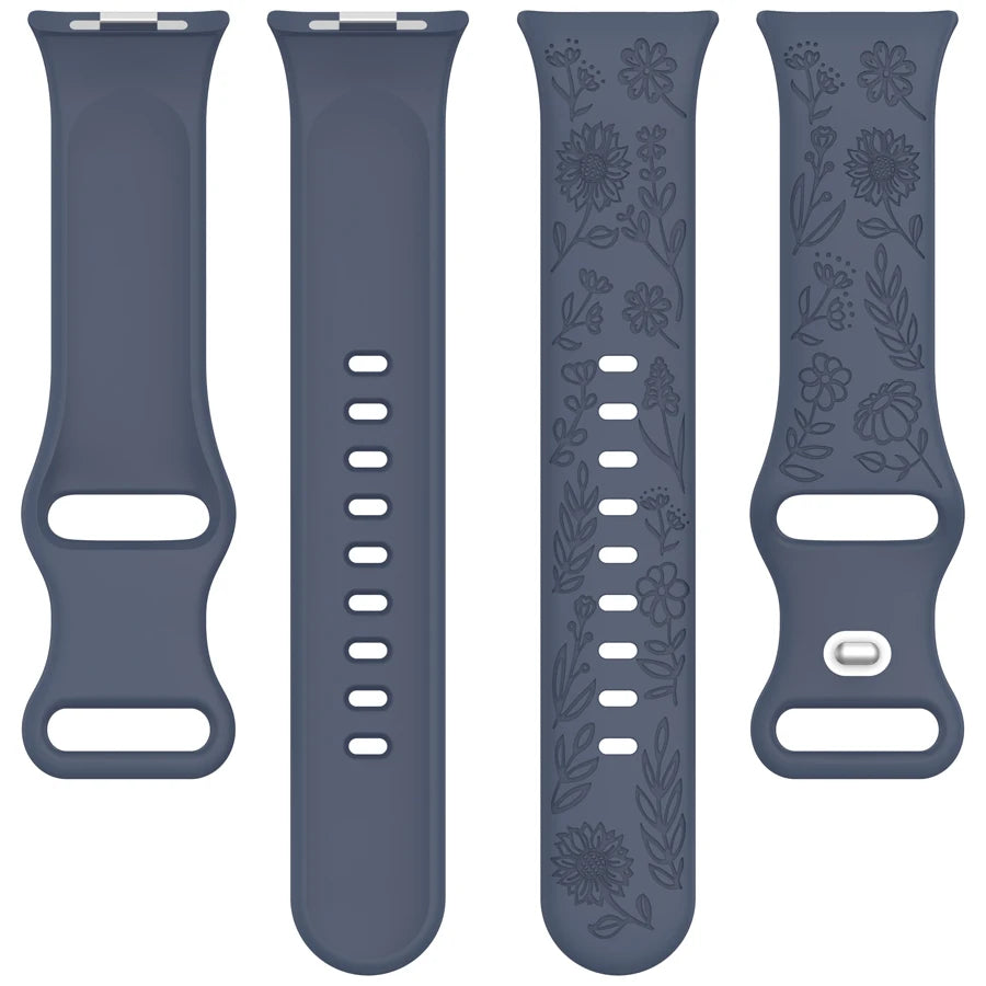 3D Carved Flowers Strap For Xiaomi Mi Smart Band 8 Pro/9 Pro/10 Pro Replacement Sport WristBand For Redmi Watch 4 5 6 Bracelet