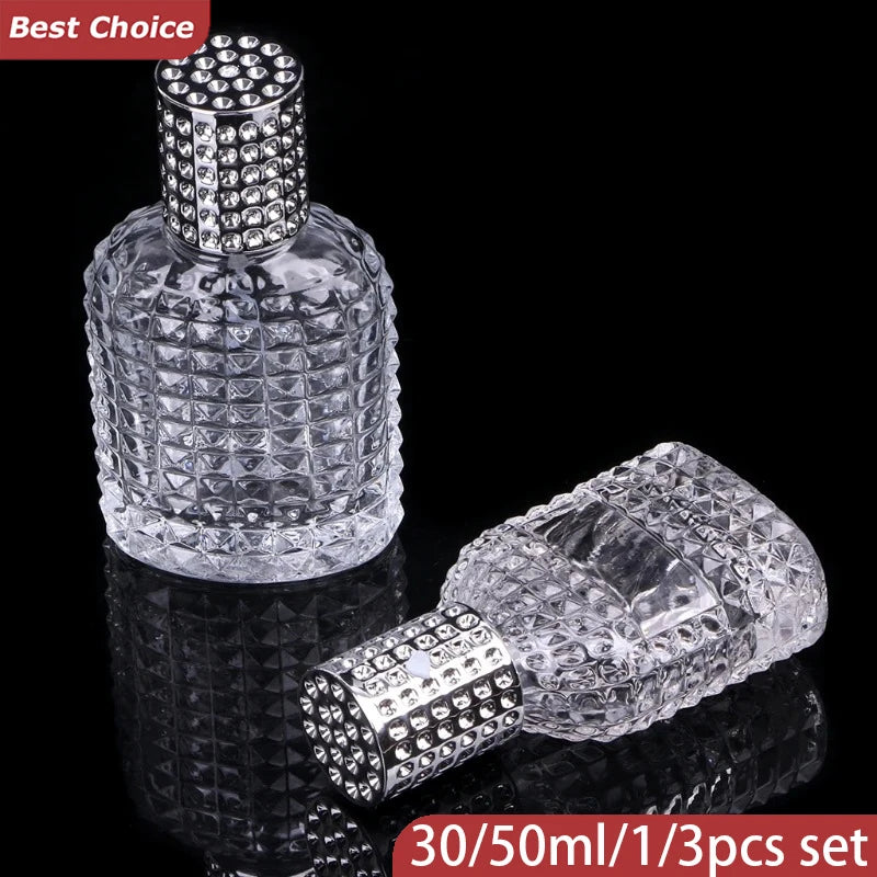 30/50ml Thick Clear Glass Fine Mist Spray Scent Aftershave Luxury Perfume Bottle Empty Atomizer Bottle Refillable Empty Atomizer
