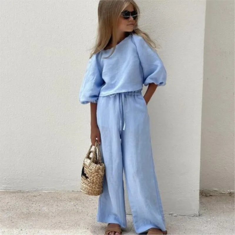 Baby Girl Linen Cotton Clothes Set Shirt+Pant 2pcs Infant Toddler Child Clothing Set Solid Color Spring Baby Clothes 1-7Y