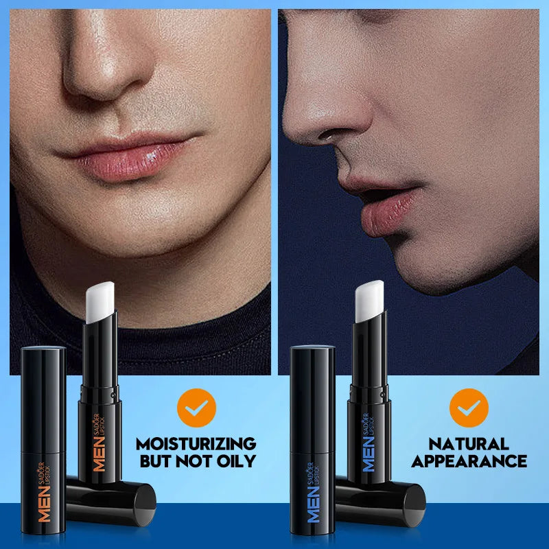 SADOER Men's Lip Balm Moisturizing Anti Cracking Repair Nourishing Hydrating Lipstick Men Lips Skin Care Products