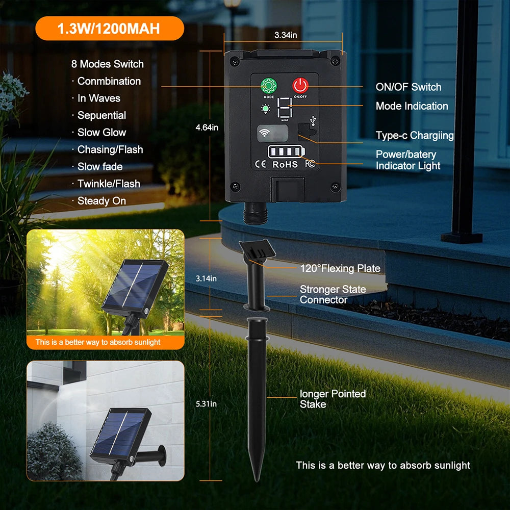 24V COB LED Solar Strip Outdoor Waterproof Neon Light 320LEDs/m Flexible Rope Light Warm Natural White Courtyard Home Lighting