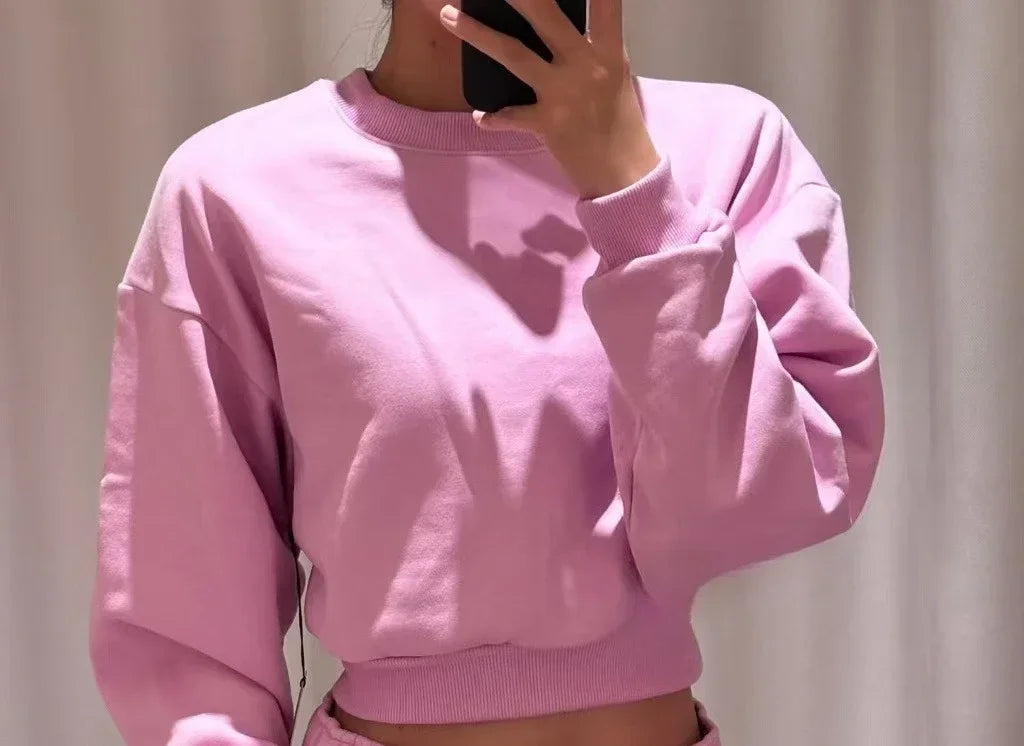 Hlo Yoga Set Cropped Sweatshirts Shorts Crew Neck Pullover Womens Short Tracksuit Studio to Joggers Sportswear Yoga Hoodies