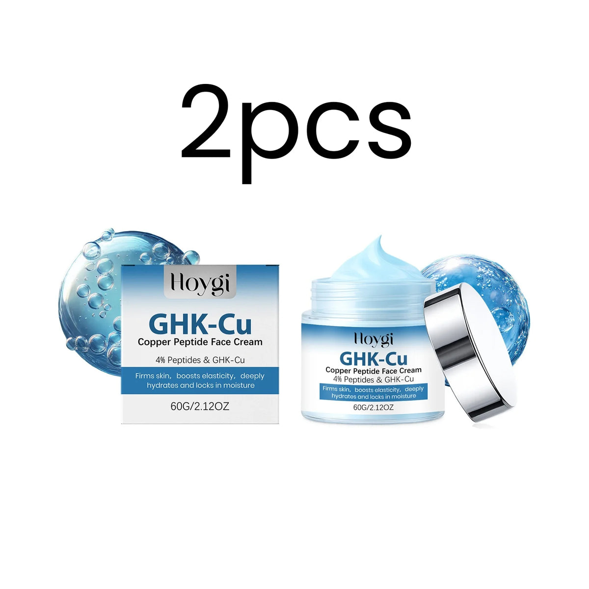 Hoygi Copper Peptide Face Cream Deep Hydration Firming Skin Plump Younger Looking Skin Tightening Anti Aging Facial Moisturizer