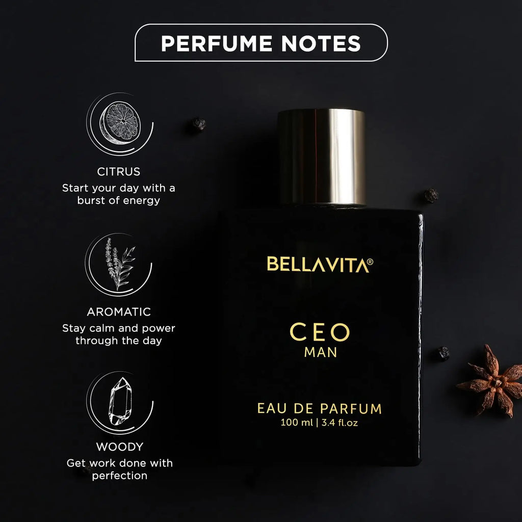 CEO MAN Eau De Parfum Perfume for Men with Lemon, Lavender, Tonka & Agarwood|Woody & Spicy Long Lasting EDP Fragrance Scent, 100 Ml