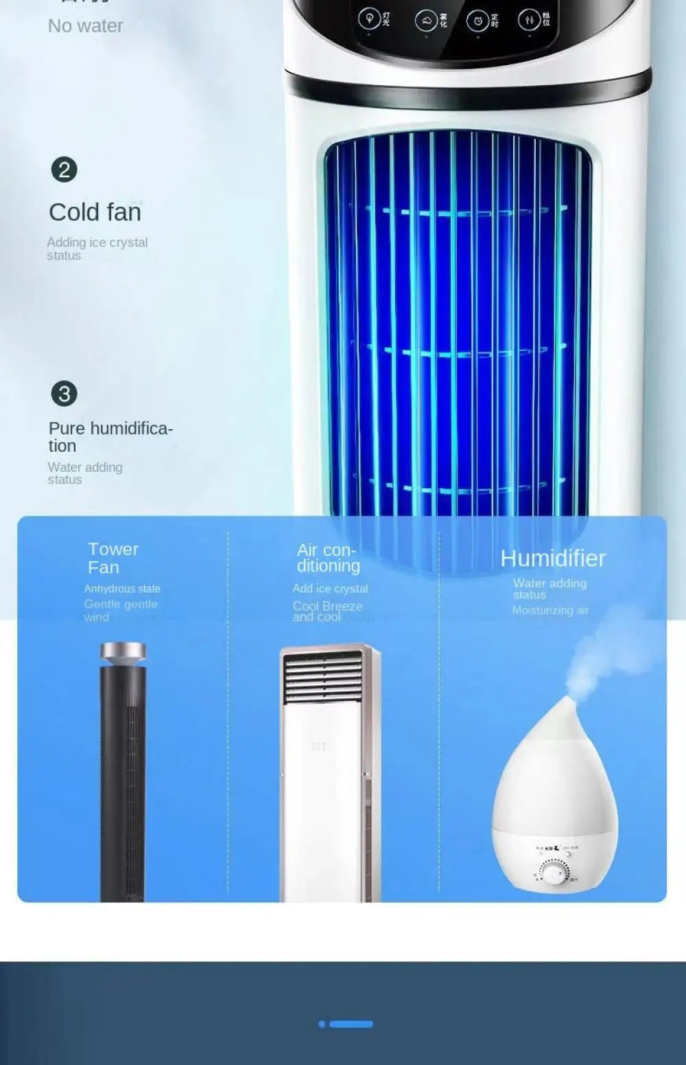 Fan Portable Cold Air Conditioning Multifunctional Air Cooled Fan Evaporative Small Air Cooler Air Conditioning Ventilador