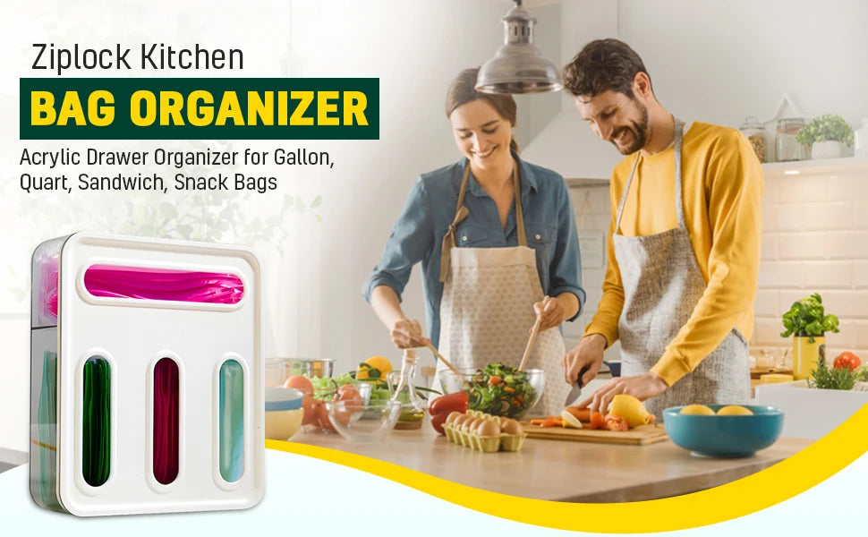 Kitchen Drawer Food Bag Organizer Ziplock Bag Organizer(Transparent Drawer)