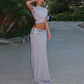 Elegance Boutique Maxi Party Dress Women's Hollow Back Lace Up A Line Gown Outfits 2026 Sexy Shaping Crops 2 Piece Set Vistidos