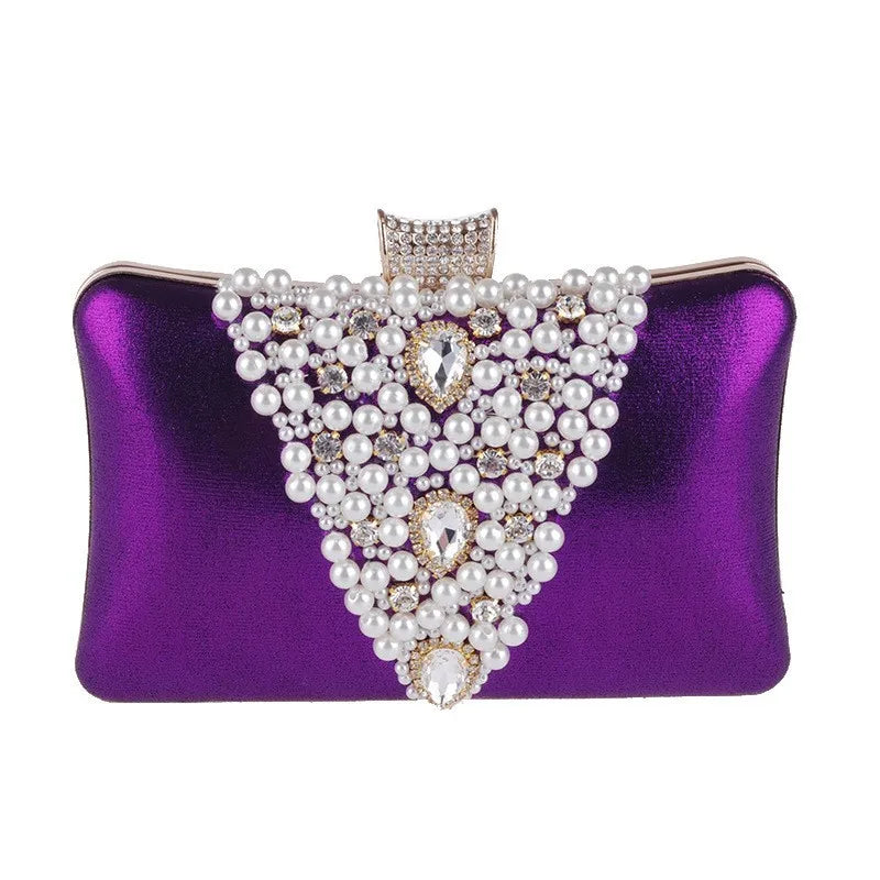 Women's Diamond Dinner Bag Portable Party Banquet Pearl Cheongsam Dress Fashion Rhinestone Handheld Clutch Bag Bolsas Grife Luxo