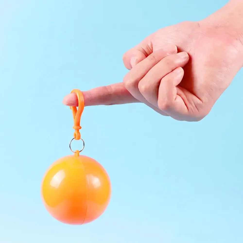 Portable Disposable Raincoat Keychain Compression Ball Pocket Outdoor Travel Adult Hangable Poncho Camping Gear