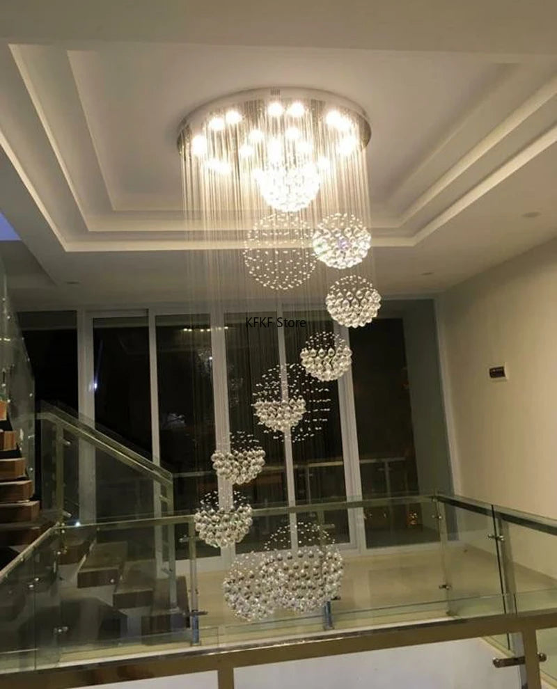 New Modern Crystal Led Chandelier Item Large Villa Salon Ceiling Lights Hotel Kitchen Staircase Living Room Decor Pendant Lamp