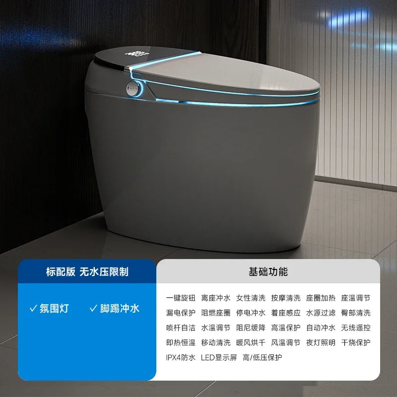 Intelligent toilet egg shaped seat with fully automatic and no water pressure limit