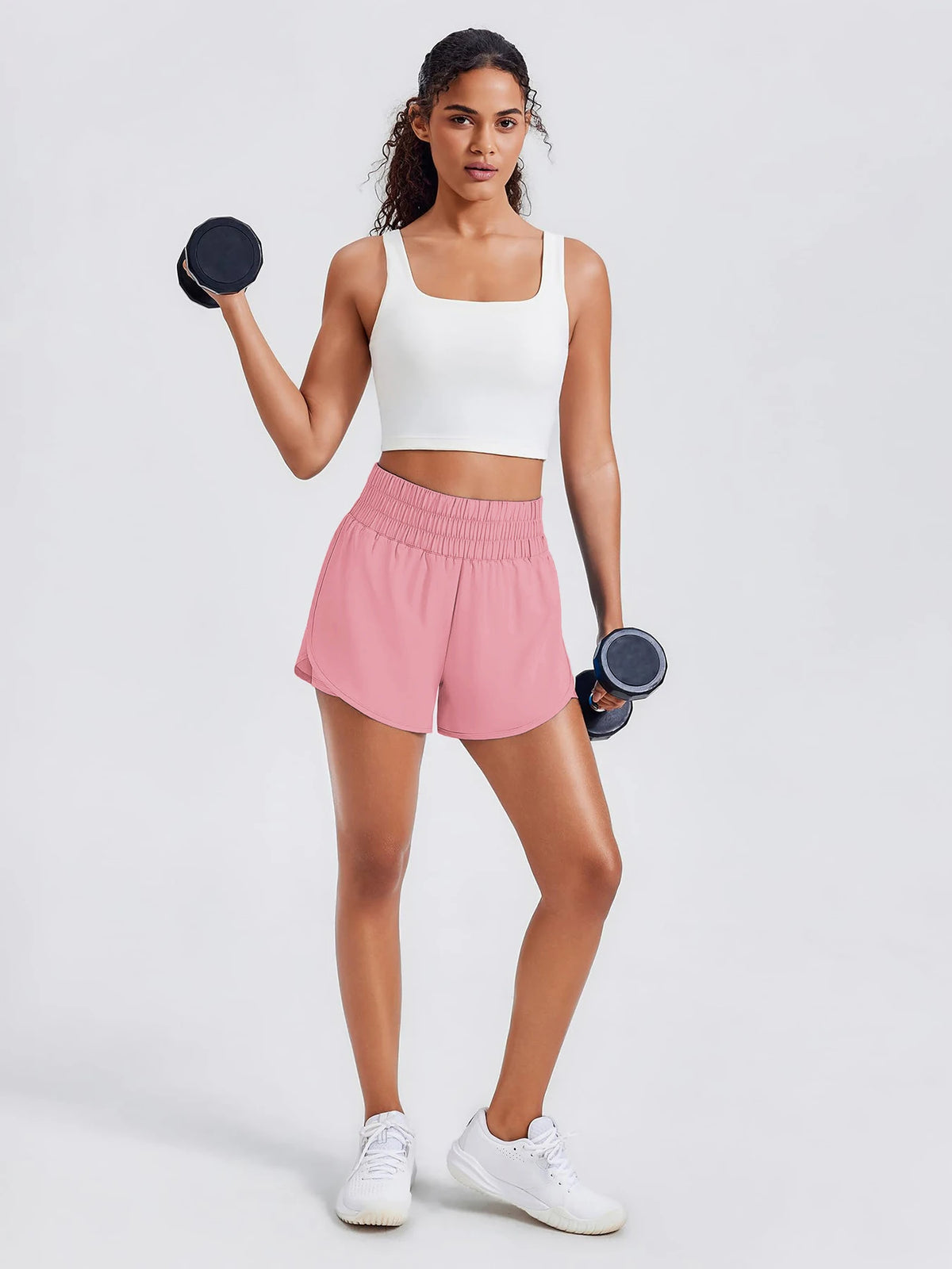 Women's High-Waisted Yoga and Running Fake Two-Piece Shorts with Anti-Exposure Design, Slimming Effect for Gym Use