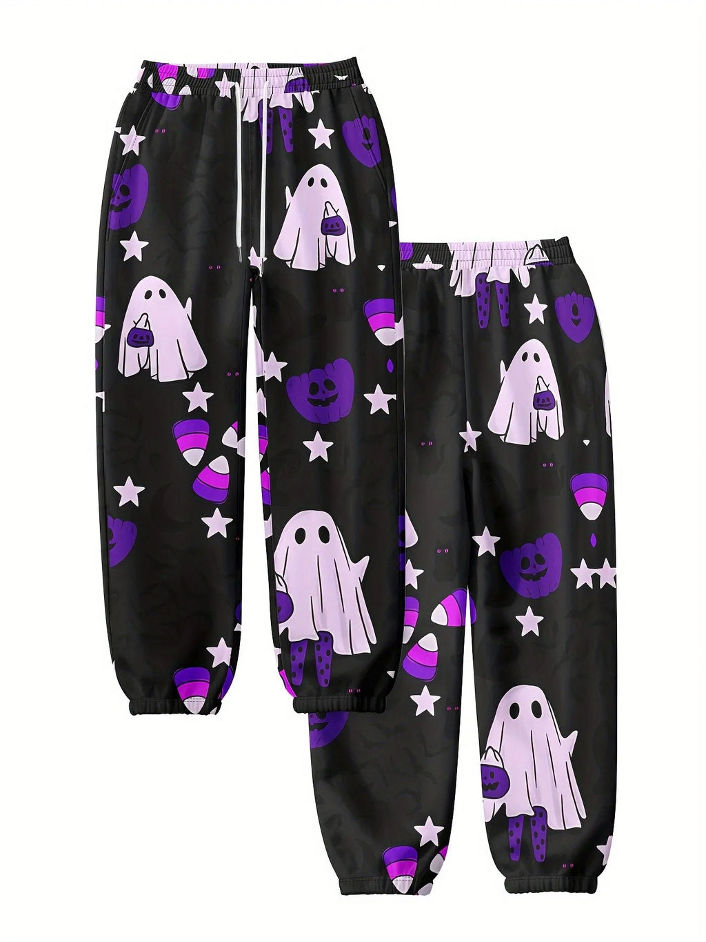2026 autumn and winter new women's pants street fashion casual comfortable versatile 3D ghost pattern print