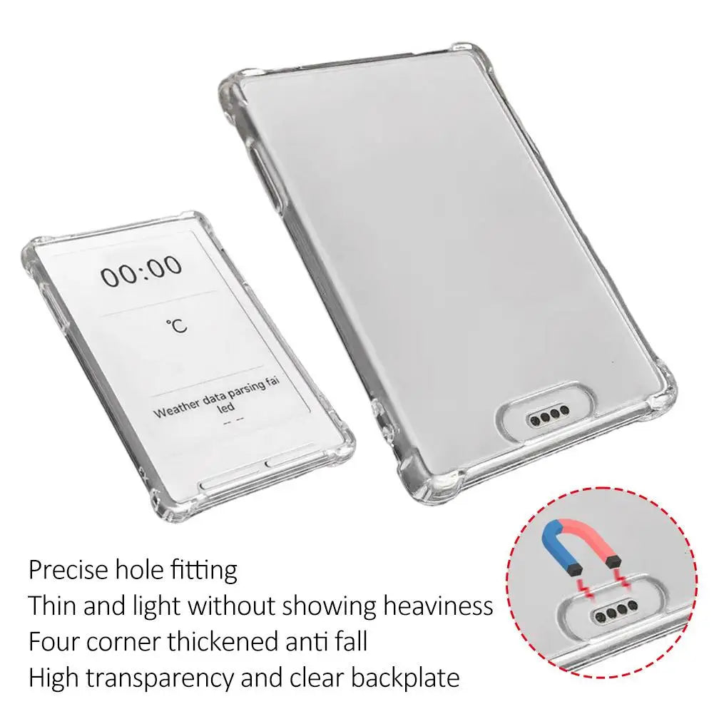 For XTEINK X3 E-Book Transparent TPU Case Full Coverage Airbag Shockproof Protective Cover Anti-Scratch Anti-Drop Soft Shell