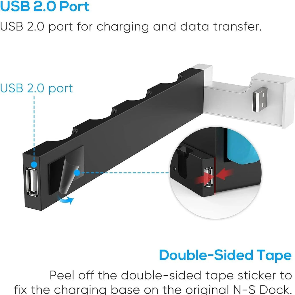 IPEGA PG-9186 Joycon Charging Dock Station for Switch&OLED - Charges Up To 4 Controllers, Compatible with Switch and OLED Model