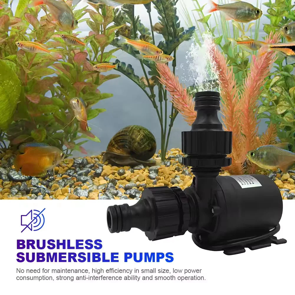 Water Pump High Pressure Ultra Quiet Solar DC12V/ 24V Lift 5M 800L/H Brushless Motor Submersible Water Pumps Quick Break Joint